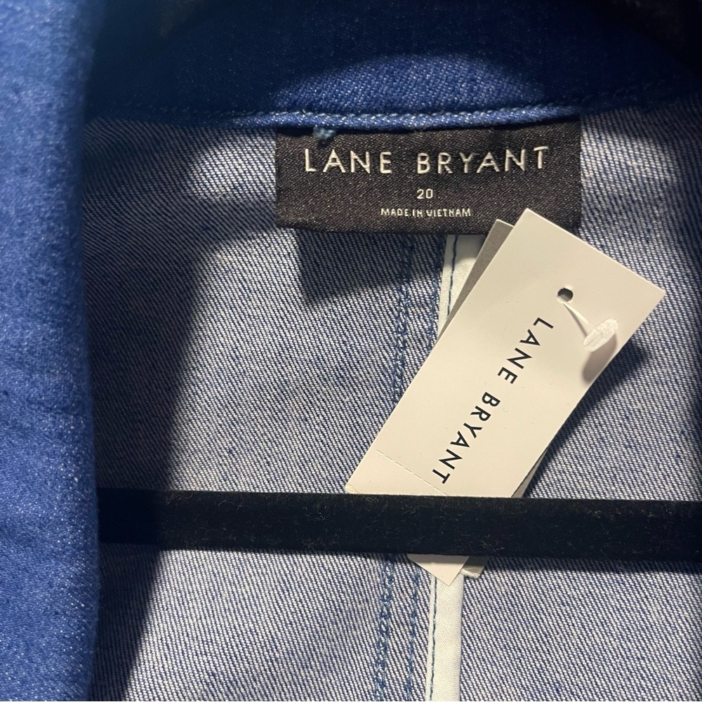 NWT Lane Bryant Stylish Blue Double Breasted Denim Blazer Size 20 - Picture 9 of 11